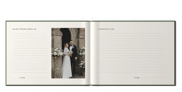 Cartea „Carte de oaspeți pentru nuntă”, deschisă: exemplul „Ana & Mihai”