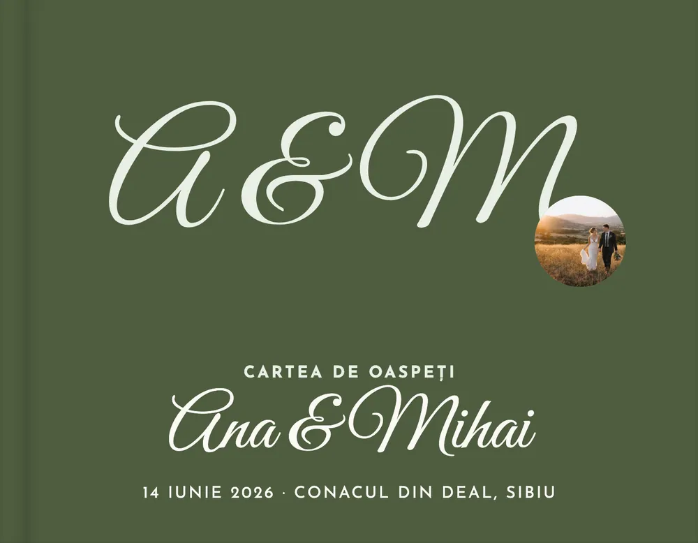 Coperta exemplului „Ana & Mihai”, cartea „Carte de oaspeți pentru nuntă”