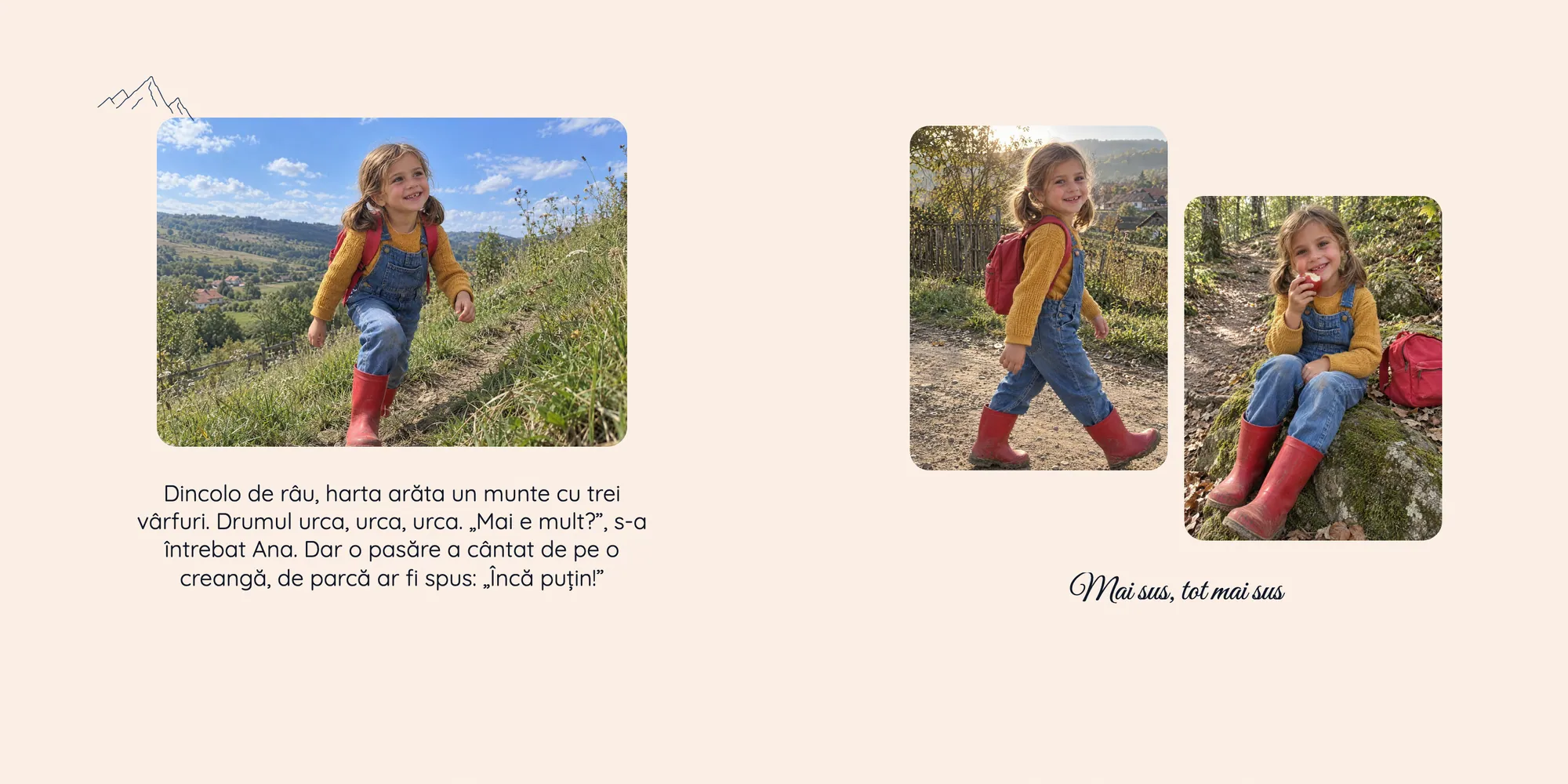 Două pagini din exemplul „Ana și harta comorii”