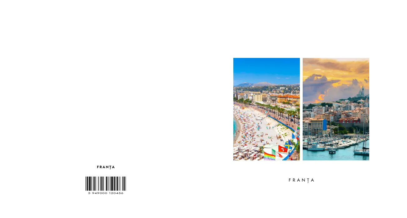 Coperta desfășurată în tema Album clasic alb: spate, cotor și față