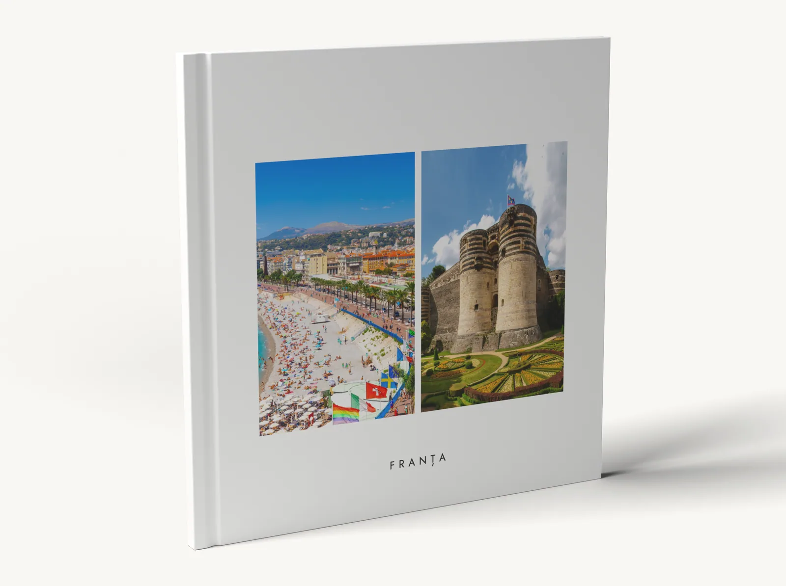 Albumul demo în picioare, cu cotorul la vedere, în tema Album clasic alb