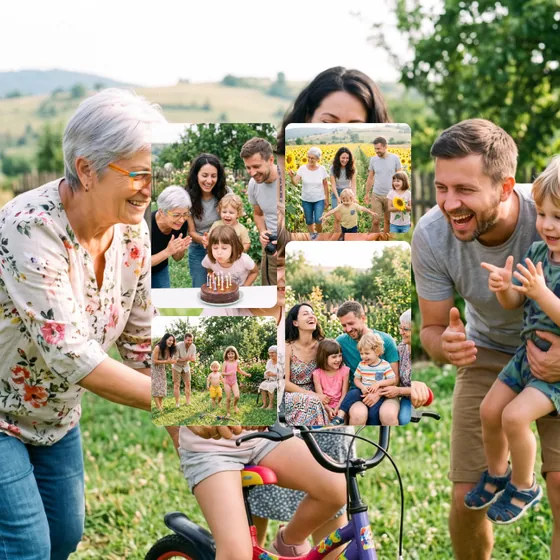 Pagină în tema Familie elegantă cu 5 poze