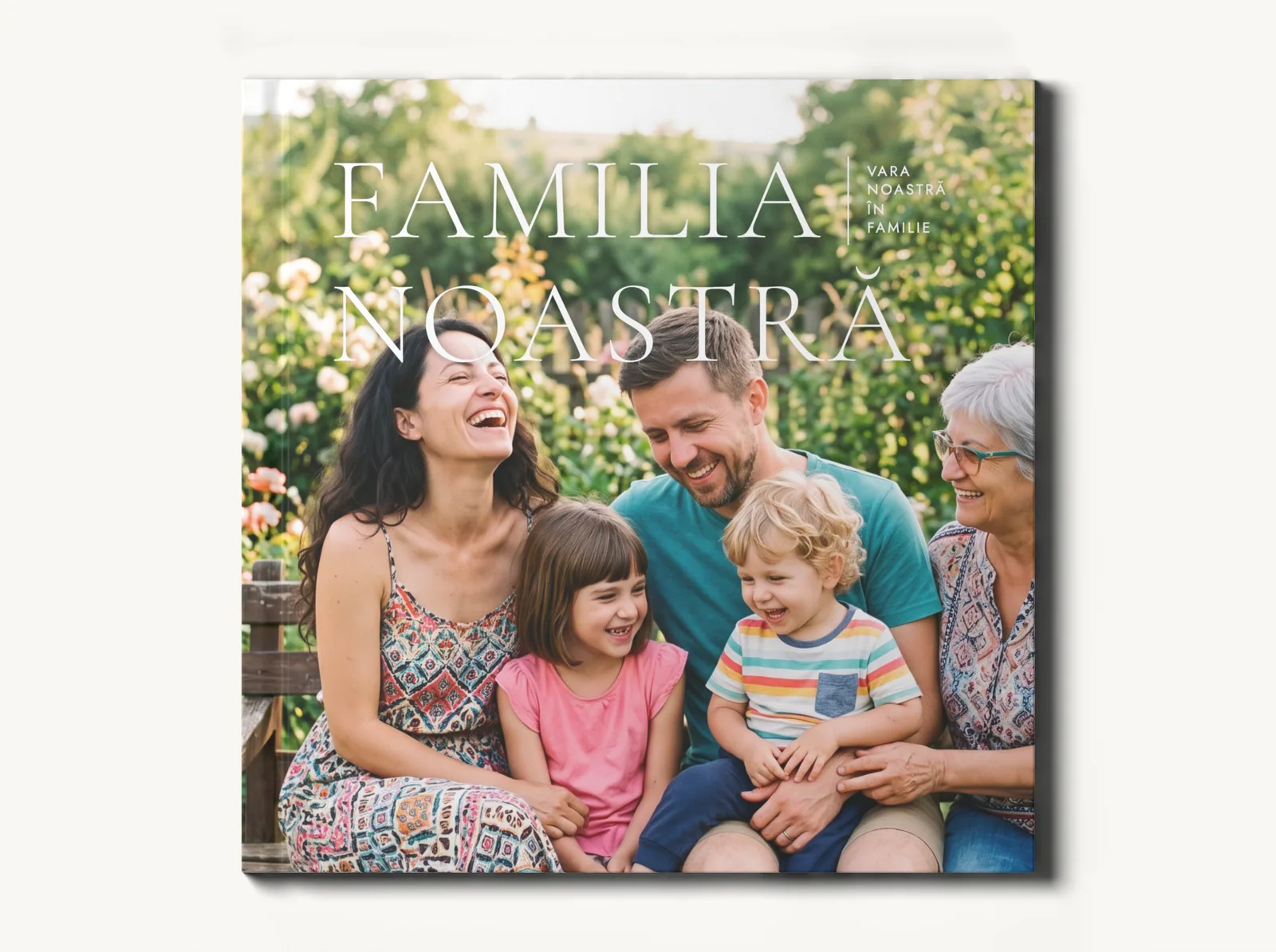 Albumul demo închis, coperta văzută drept, în tema Familie elegantă