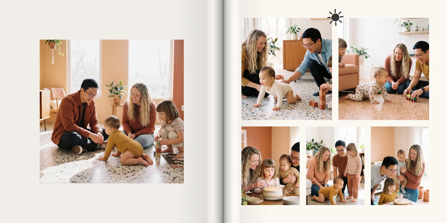 Două pagini din tema Familie modernă