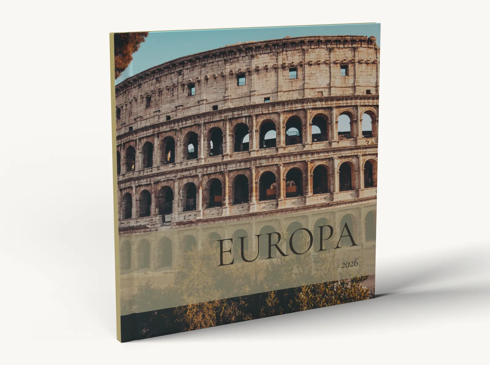 Albumul demo în picioare, cu cotorul la vedere, în tema Jurnal european