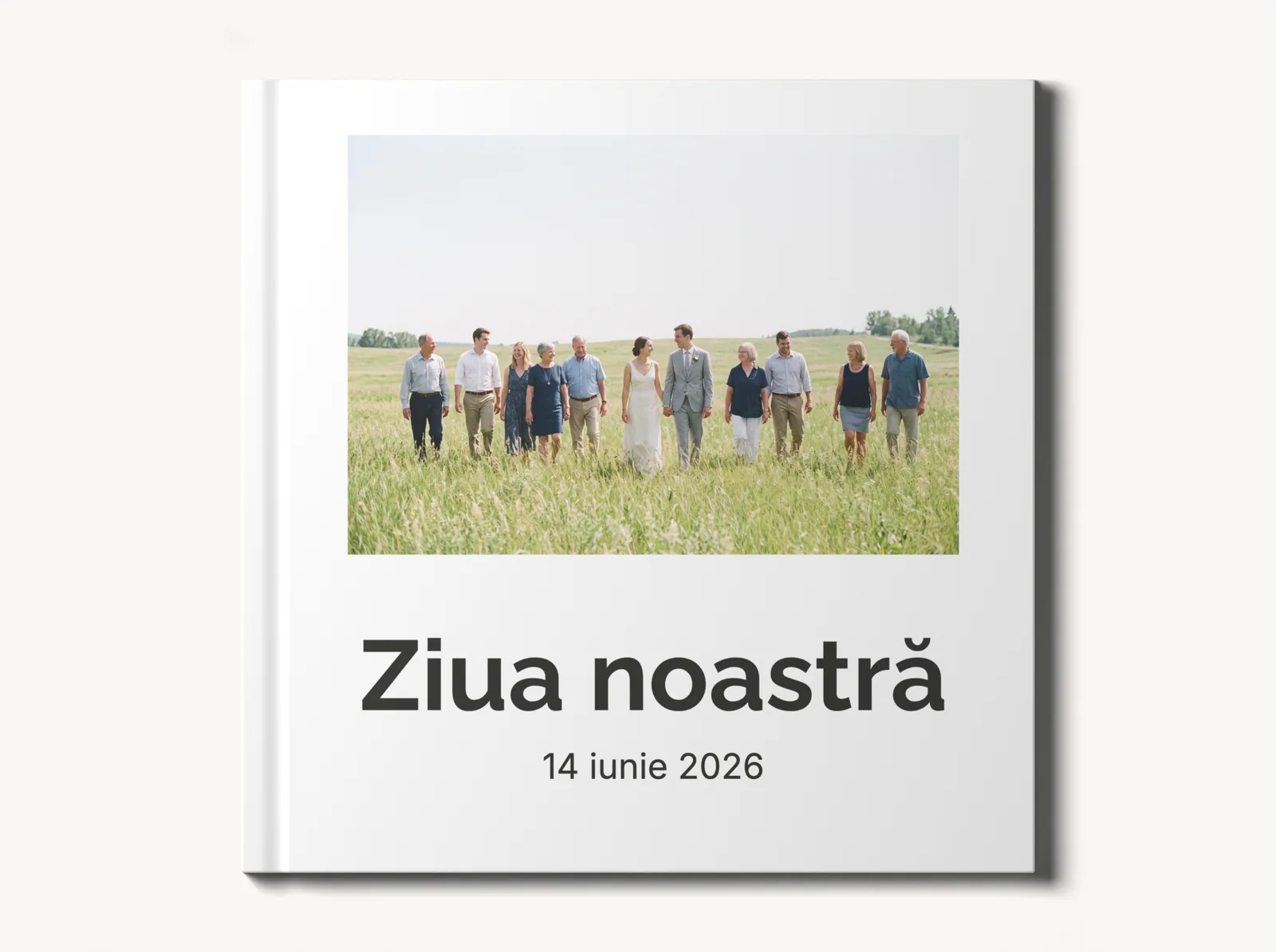 Albumul demo închis, coperta văzută drept, în tema Minimal alb
