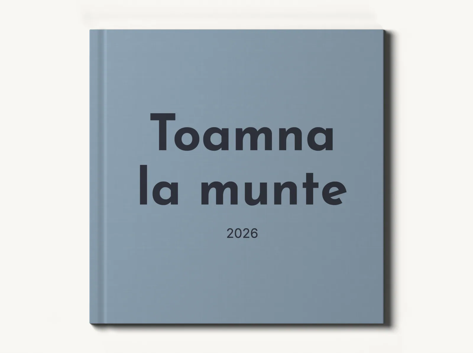 Albumul demo închis, coperta văzută drept, în tema Pânză albastru prăfuit